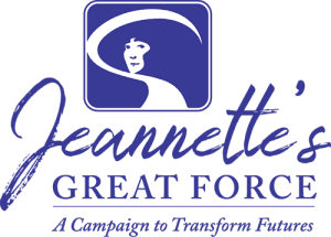 Jeannette's Great Force - A Campaign to Transform Futures logo with text